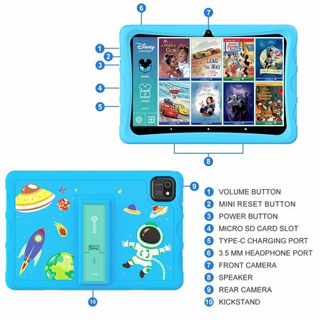 Contixo 10-Inch Kids 64GB HD Tablet K103-A Blue